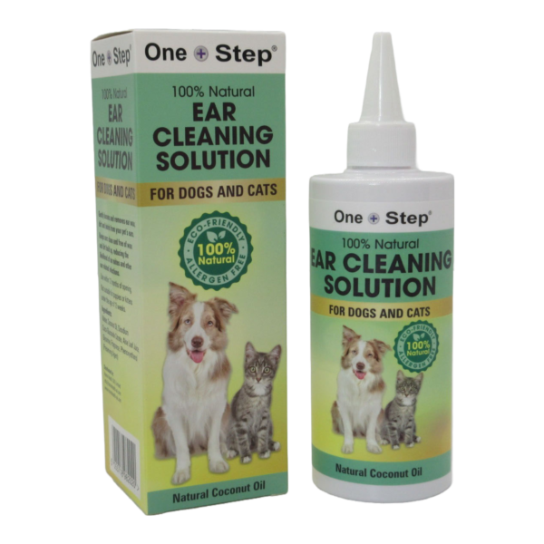 pet ear cleaning solution box and bottle